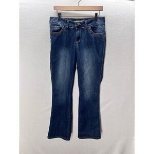 Vanilla Star Bootcut Jeans Womens Size 6 Blue Denim Embroidered Flap Pocket 3338